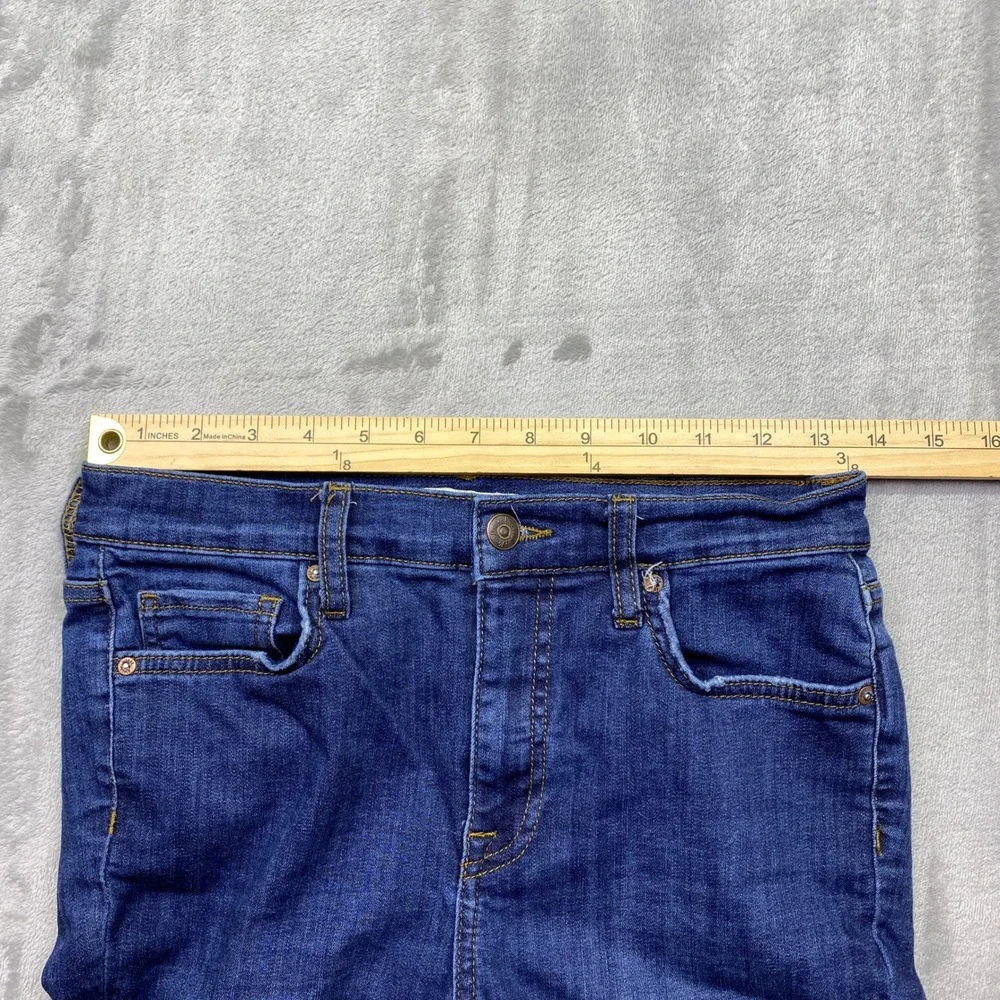 Free People High Rise Ripped Knee Skinny Jeans Blue Sz 28 Fits 27